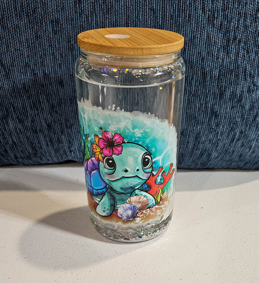 16 oz Glitter Globe - Sea Turtle