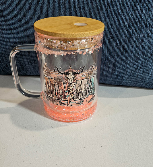 16 oz Glitter Globe Mug - Mama