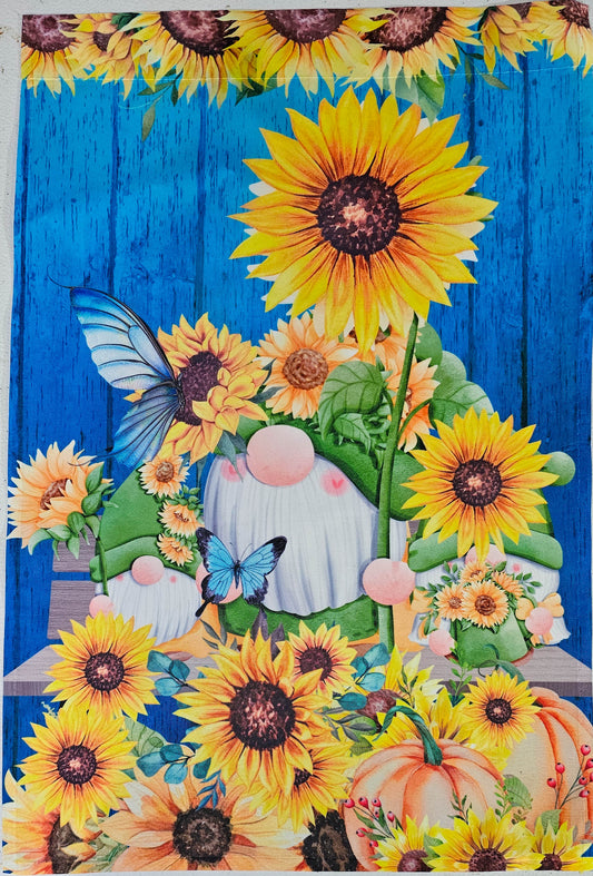 Garden Flag - Gnome & Sunflowers