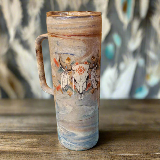 20 oz Hoggdle - Boho Bull Skull Swirl