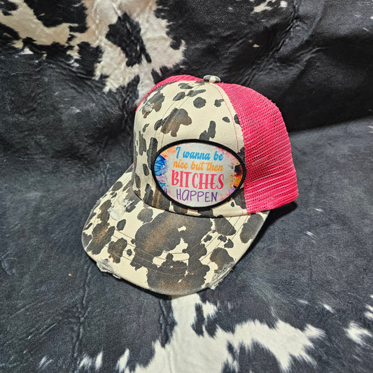 Fabric Patch Hat - B!tches Happen