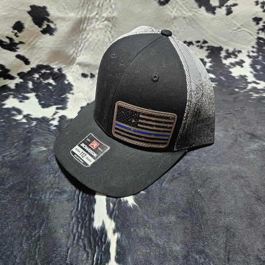 Leather Patch Hat - Thin Blue Line