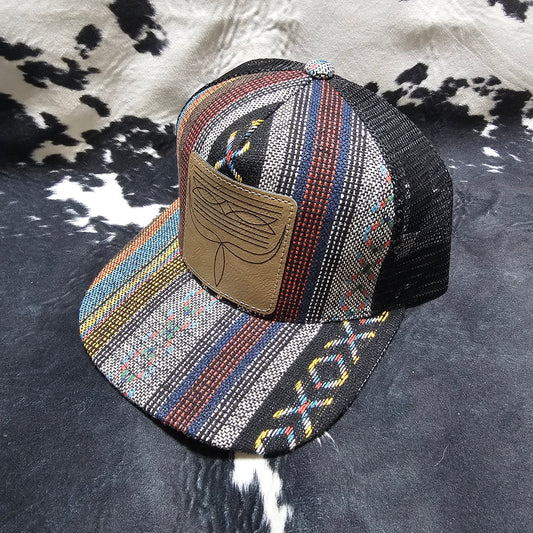 Leather Patch Hat - Boot Stitching