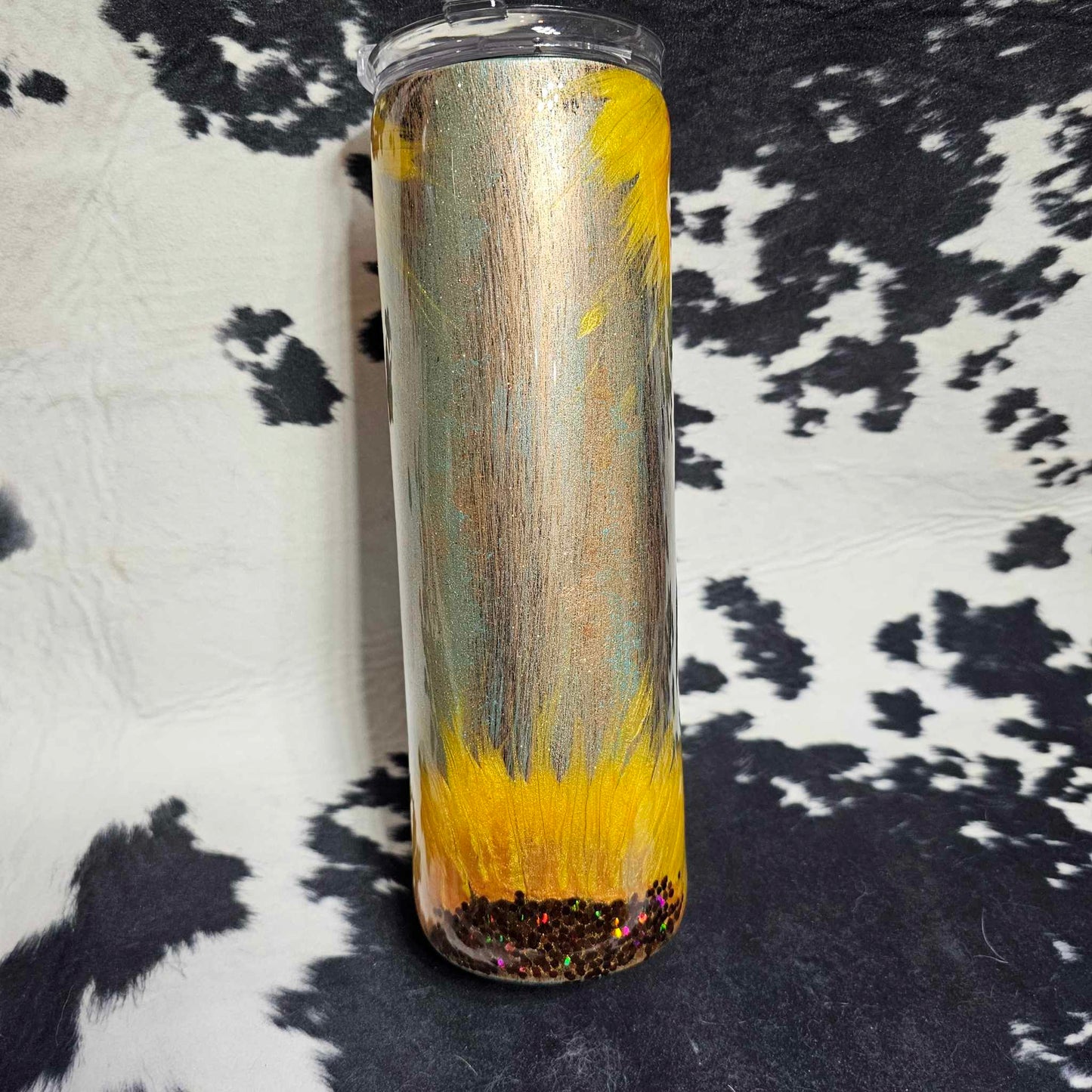 Patina Sunflower - Hand Painted 30 oz